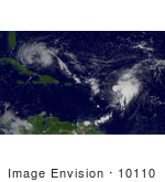 #10110 Picture Of Hurricane Philippe And Tropical Storm Rita