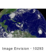#10293 Picture Of Hurricane Frances And Hurricane Ivan