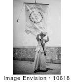 #10618 Picture of Susan B Anthony With a Votes For Women Flag by JVPD