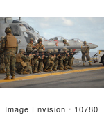 #10780 Picture Of Marine Marksmanship Training On A Flight Deck