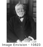 #10823 Picture Of Andrew Carnegie With A Book
