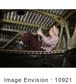 #10921 Picture of a Woman Riveting an A-20 Bomber by JVPD