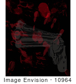#10964 Picture Of Bloody Fingerprints And Gun