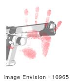 #10965 Picture Of A Handprint And Gun