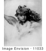 #11033 Picture of a Young Female Angel With Curly Hair by JVPD