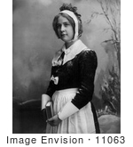 #11063 Picture Of A Puritan Woman With A Book