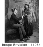 #11064 Picture of a Gypsy Reading a Man’s Palm by JVPD