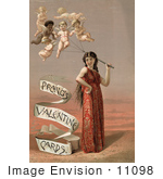 #11098 Picture Of A Woman With Cherub Balloons