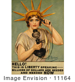 #11164 Picture Of The Statue Of Liberty Using A Phone