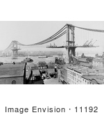#11192 Picture Of Manhattan Bridge Being Constructed