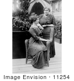 #11254 Picture of Anne Sullivan Macy Standing Behind Helen Keller by JVPD