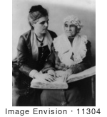 #11304 Picture Of A Woman Learning To Read Braille