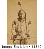 #11340 Picture of Sitting Bull With Peace Pipe by JVPD