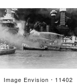 #11402 Picture Of Sailors Fighting Flames On The Attack Of Pearl Harbor