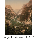 #11537 Picture Of A Curvy Road And River Norway