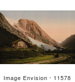 #11578 Picture Of A Home By A Glacier Sognefjord Norway