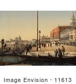 #11613 Picture Of Boats And Doges’ Palace Venice Italy