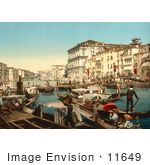 #11649 Picture Of Waterfront Buildings And Gondolas Grand Canal