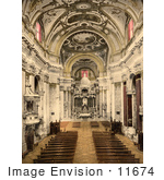 #11674 Picture Of The Interior Of Jesuits’ Church Venice
