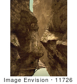 #11726 Picture Of A Walkway In A Gorge