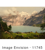 #11745 Picture Of Oeschinen Lake And Mountains In Switzerland