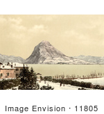 #11805 Picture Of A Winter Scene On Lake Lugano Switzerland