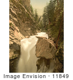#11849 Picture Of A River And Waterfall In Gorner Gorge Switzerland