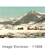 #11906 Picture Of The Village Of Davos In Winter Switzerland