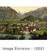 #12021 Picture Of Aare River Interlaken And Jungfrau In Switzerland