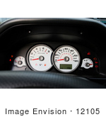 #12105 Picture Of An Illuminated Vehicle Dashboard