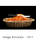 #1211 Thanksgiving Photography Of A Knife On A Cooked Turkey