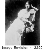 #12255 Picture Of Isadora Duncan Seated In A White Dress