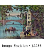 #12286 Picture Of Benjamin Franklin And People By River