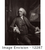 #12287 Picture Of Benjamin Franklin Studying Electricity