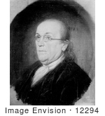 #12294 Picture Of Benjamin Franklin Facing Left Wearing Eye Glasses