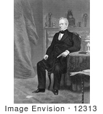 #12313 Picture Of Edward Everett Seated By Table And Fireplace