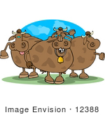 #12388 Scared Cows Clipart
