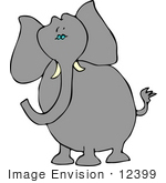 #12399 Gray Elephant Clipart