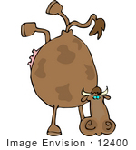 #12400 Cow Doing A Hand Stand Clipart