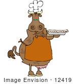 #12419 Cow Baking Pies Clipart