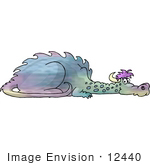 #12440 Colorful Dragon Clipart