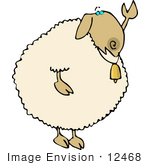 #12468 Waving Sheep Clipart
