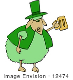 #12474 St Patrick’S Day Sheep Clipart