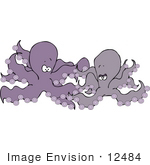 #12484 Two Octopuses Clipart