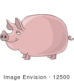 #12500 Fat Pig Clipart