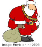 #12505 Slouching Santa Clipart