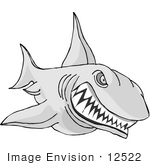 #12522 Mad Shark Clipart