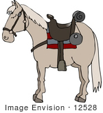 #12528 Horse With A Saddle Clipart