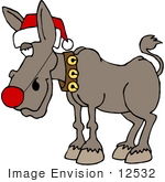 #12532 Christmas Ass Donkey Burro Clipart