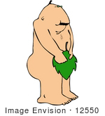 #12550 Adam With A Leaf Clipart